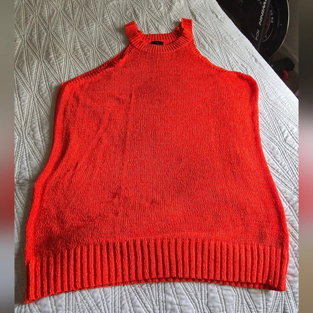 Worthington Vibrant Orange Ribbed Knit Tank